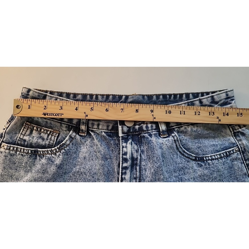 Smiley Face Denim Shorts Womens L Distressed Cut Off Festival Summer - Picture 8 of 13